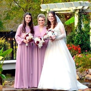 David’s Bridal Dusty Rose Bridesmaid dresses.